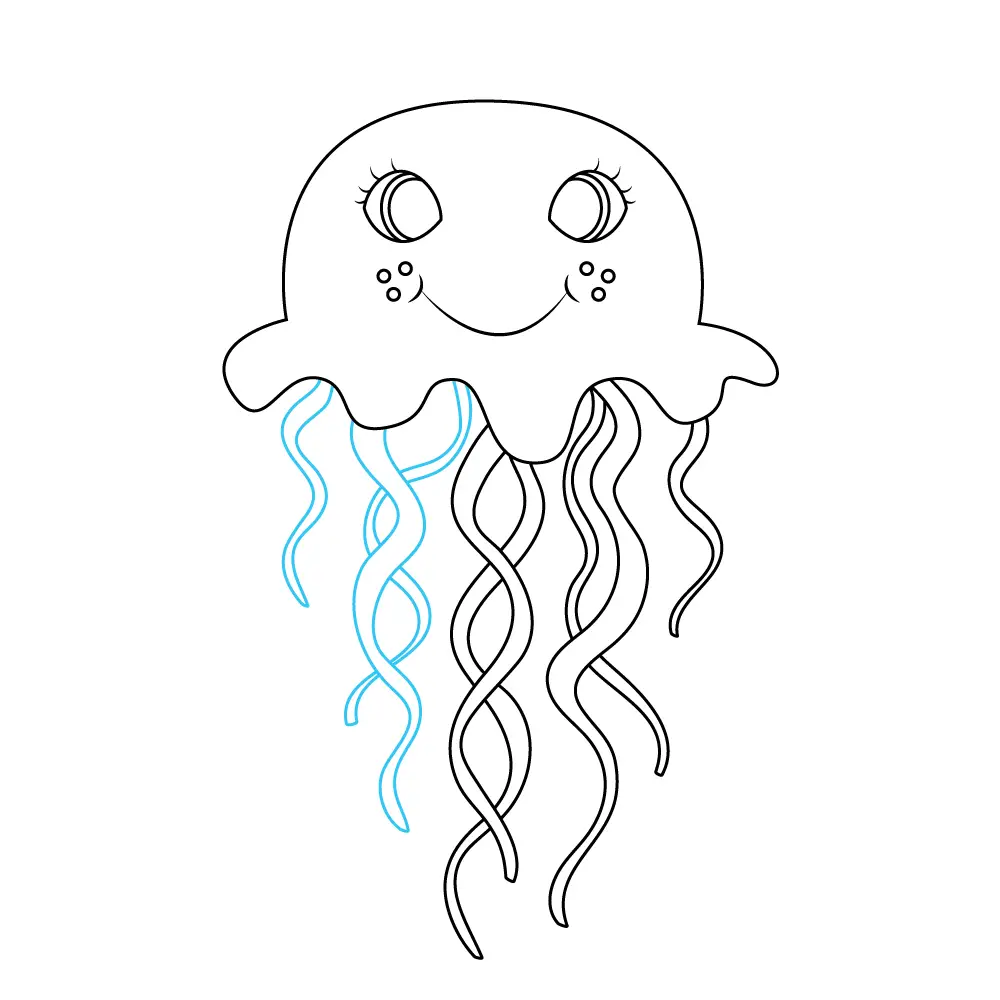 How to Draw A Jellyfish Step by Step Step  8