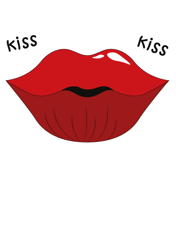 How to Draw A Kiss Step by Step Printable