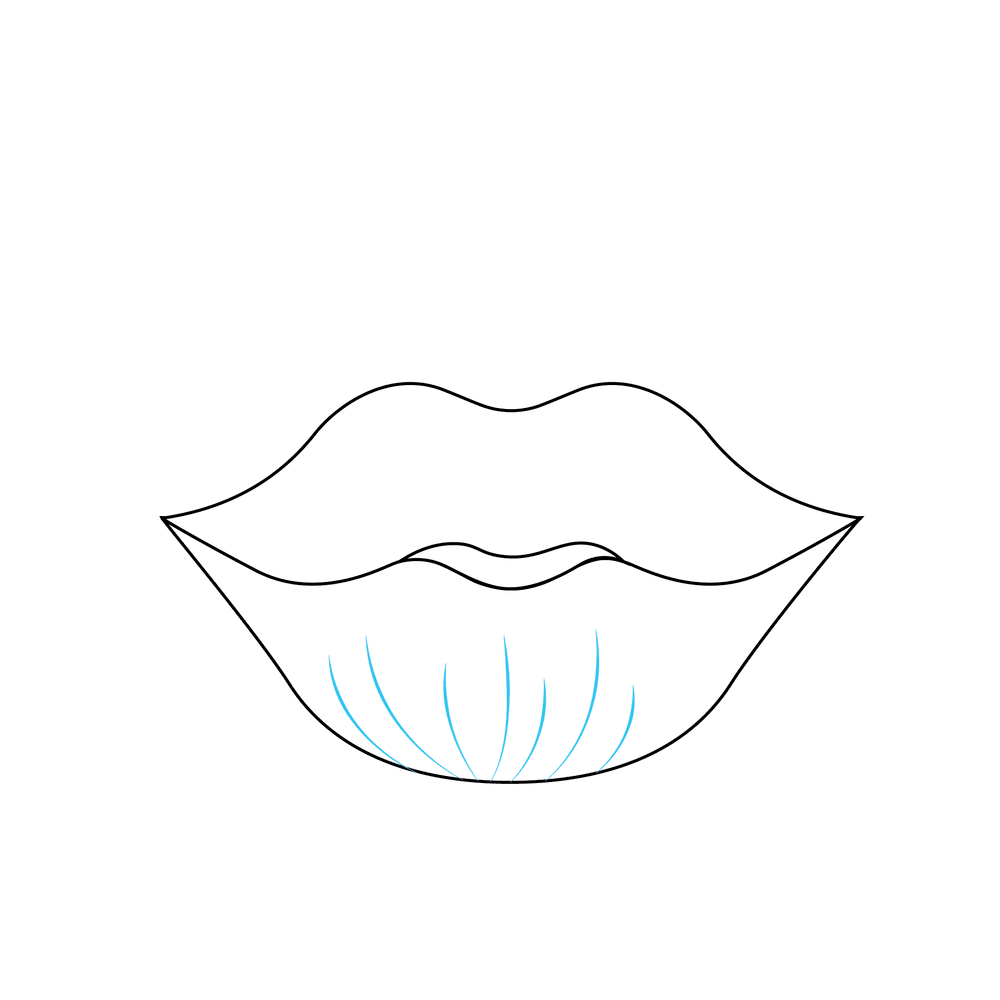 How to Draw A Kiss Step by Step Step  5