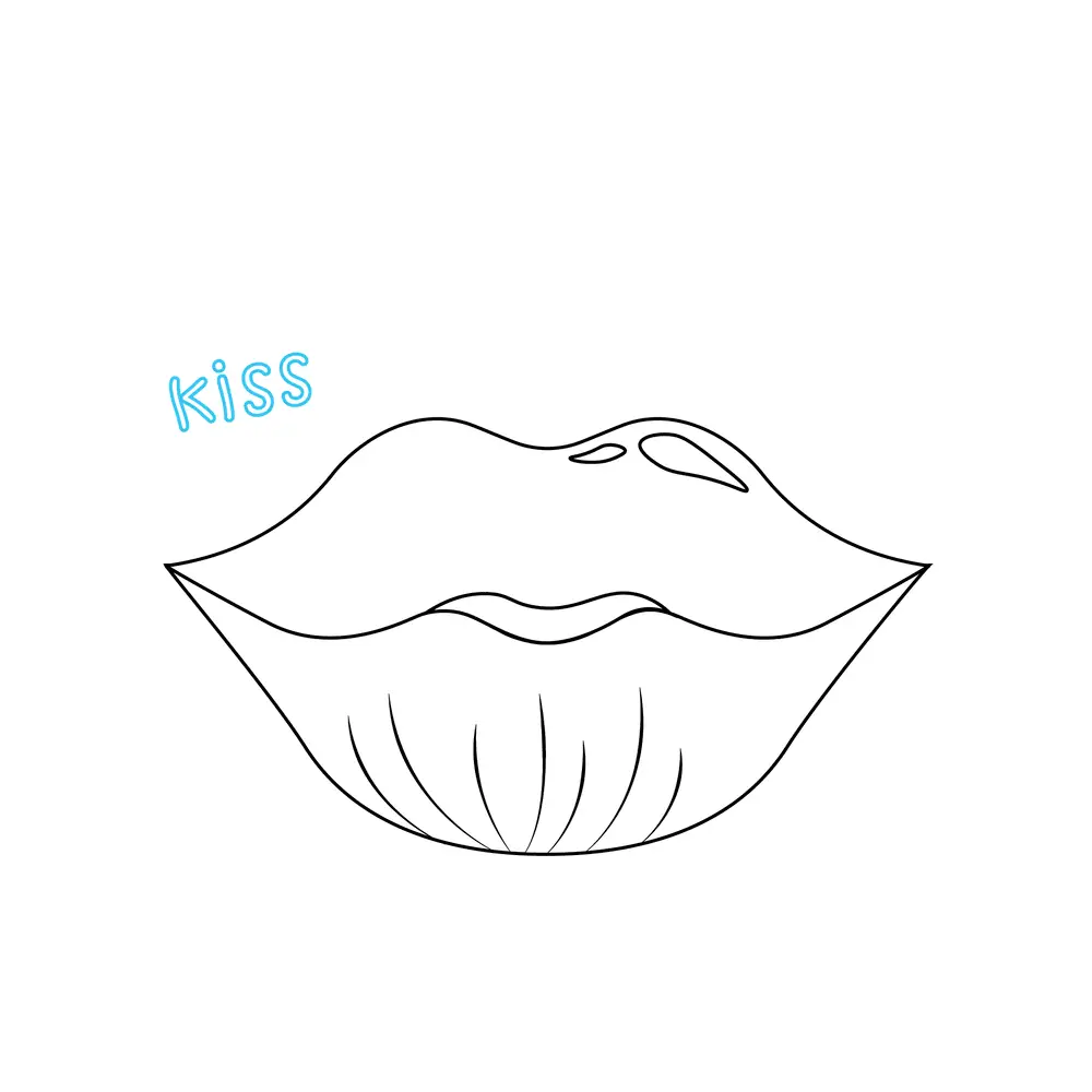 How to Draw A Kiss Step by Step Step  7