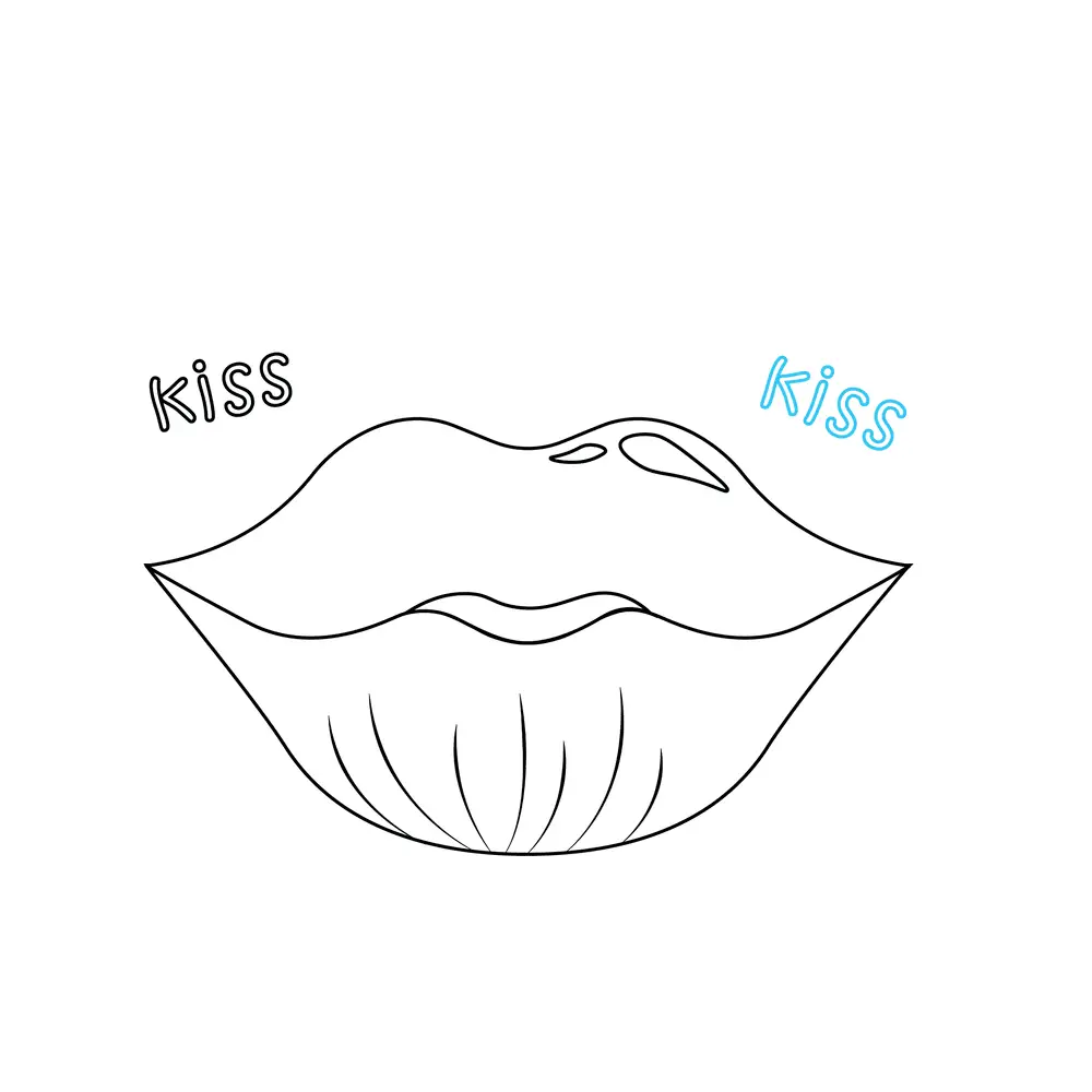 How to Draw A Kiss Step by Step Step  8