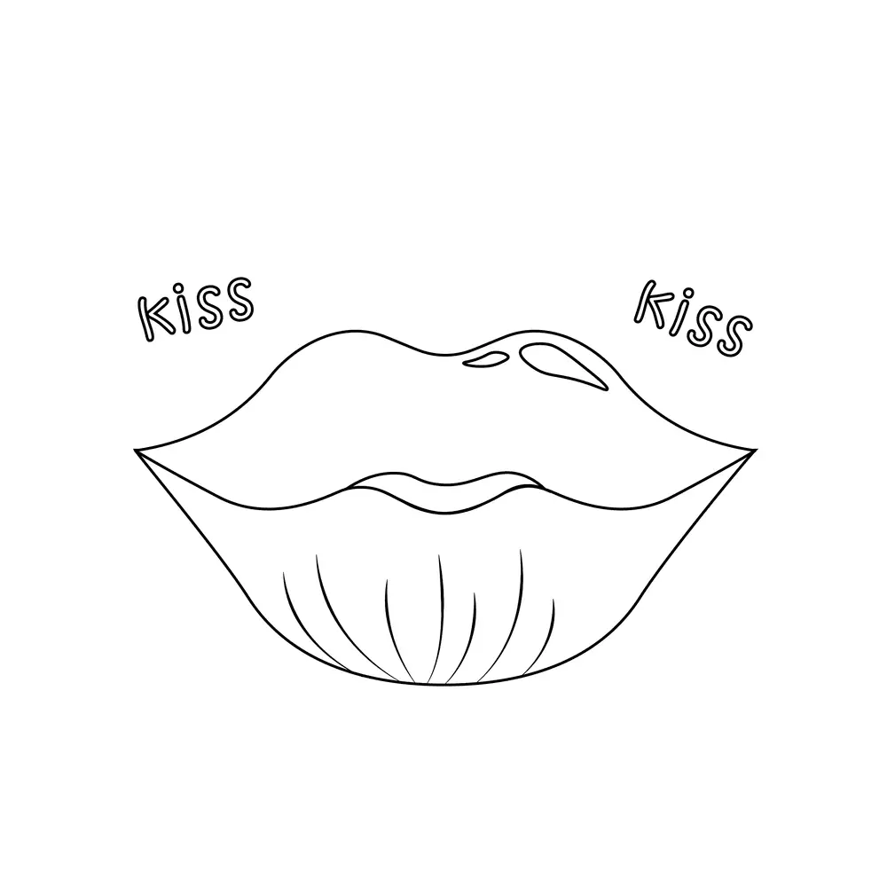 How to Draw A Kiss Step by Step Step  9