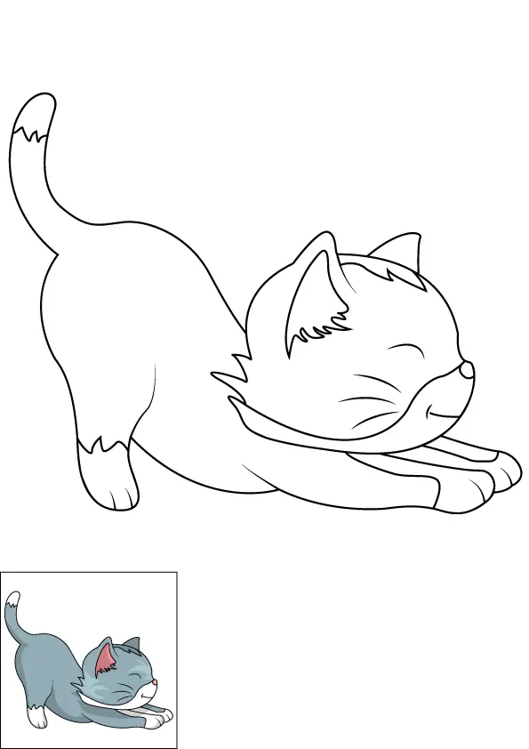 How to Draw A Kitten Step by Step Printable Color