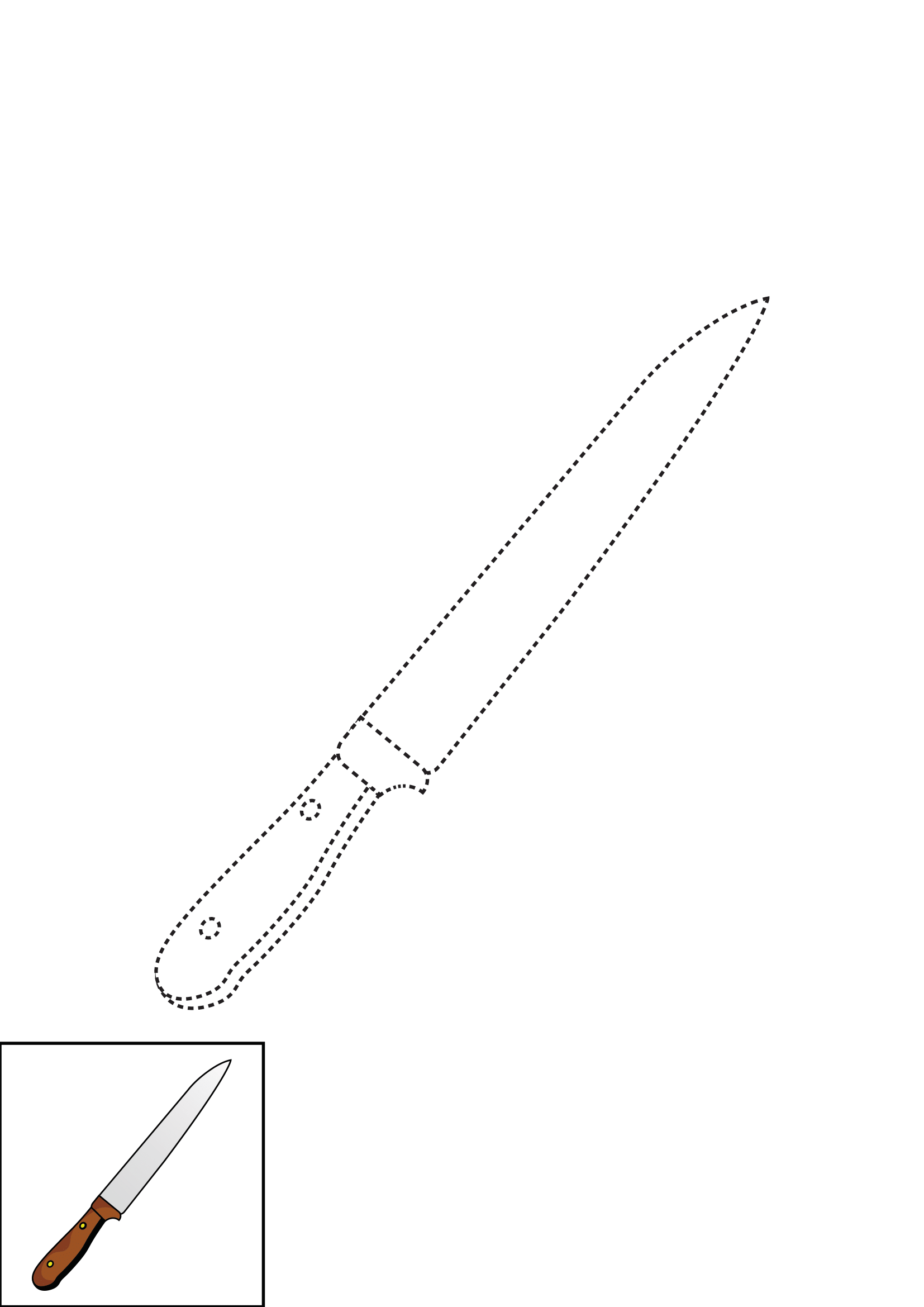 How to Draw A Knife Step by Step Printable Dotted