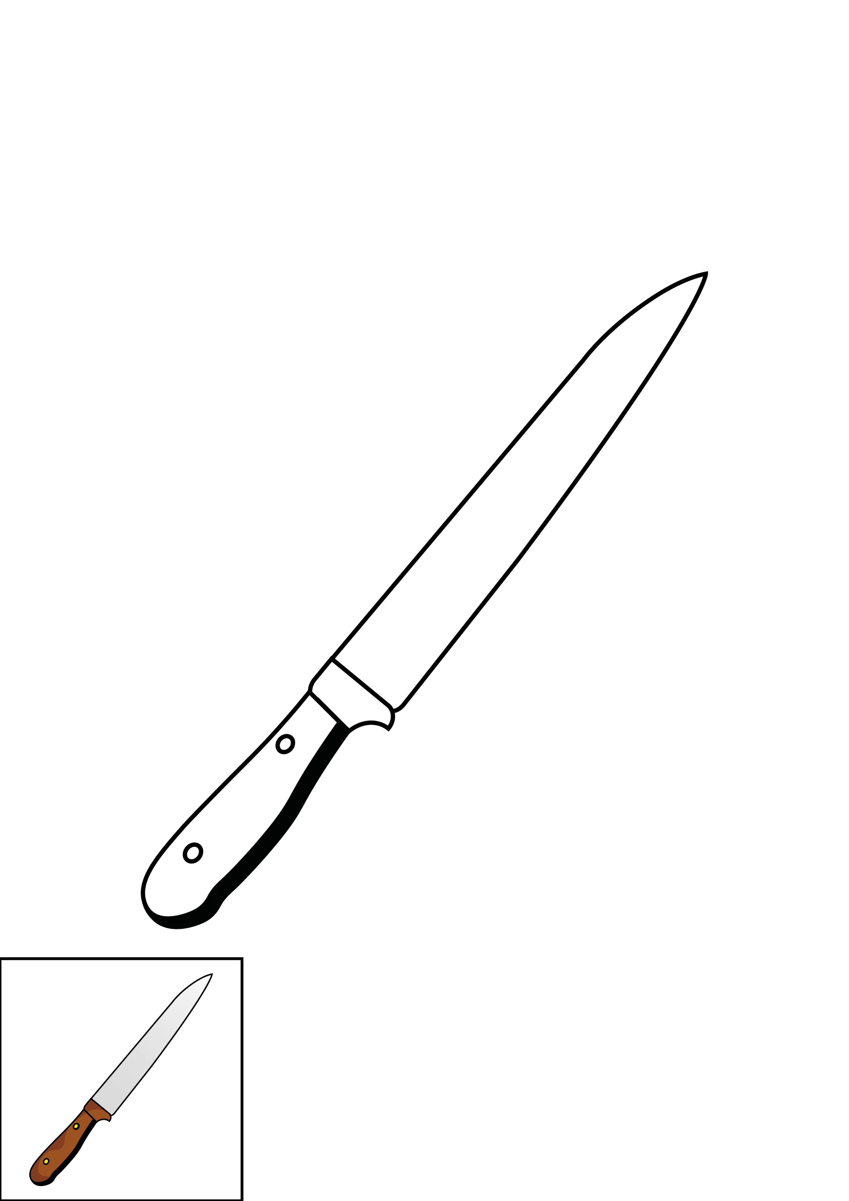 How to Draw A Knife Step by Step Printable Color