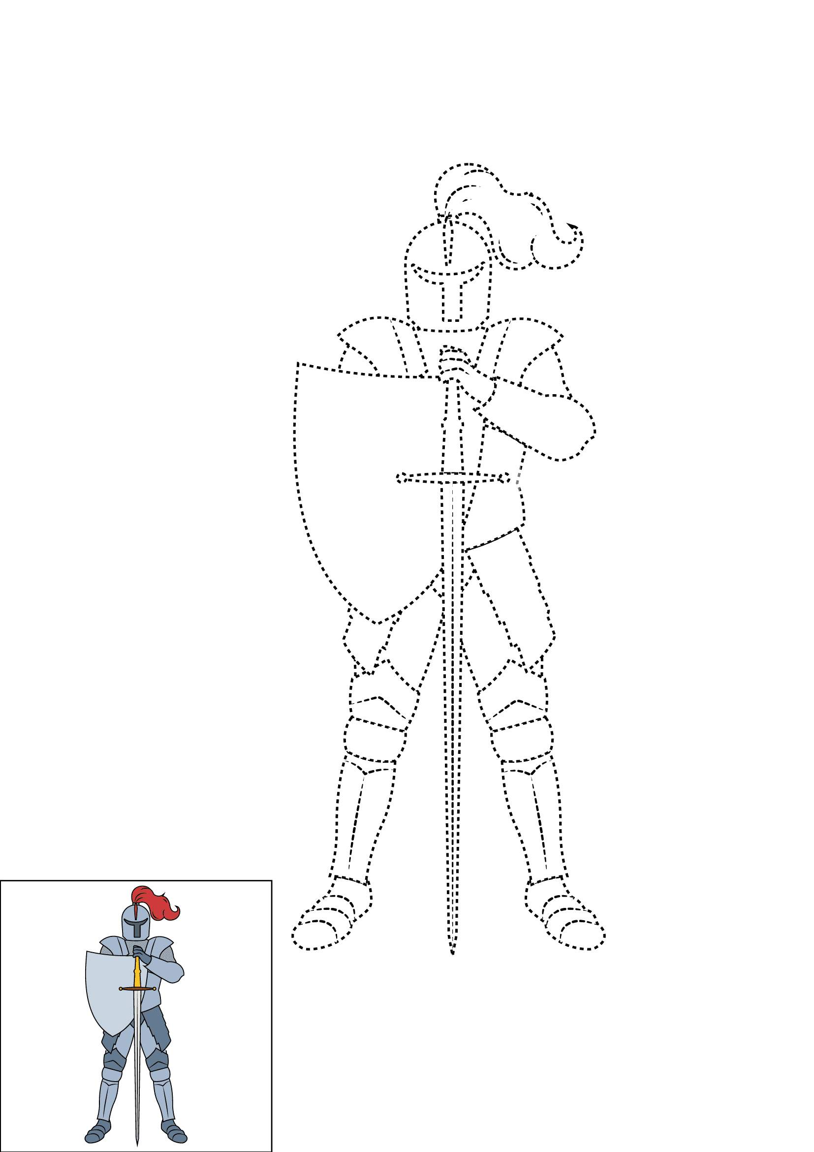 How to Draw A Knight Step by Step Printable Dotted