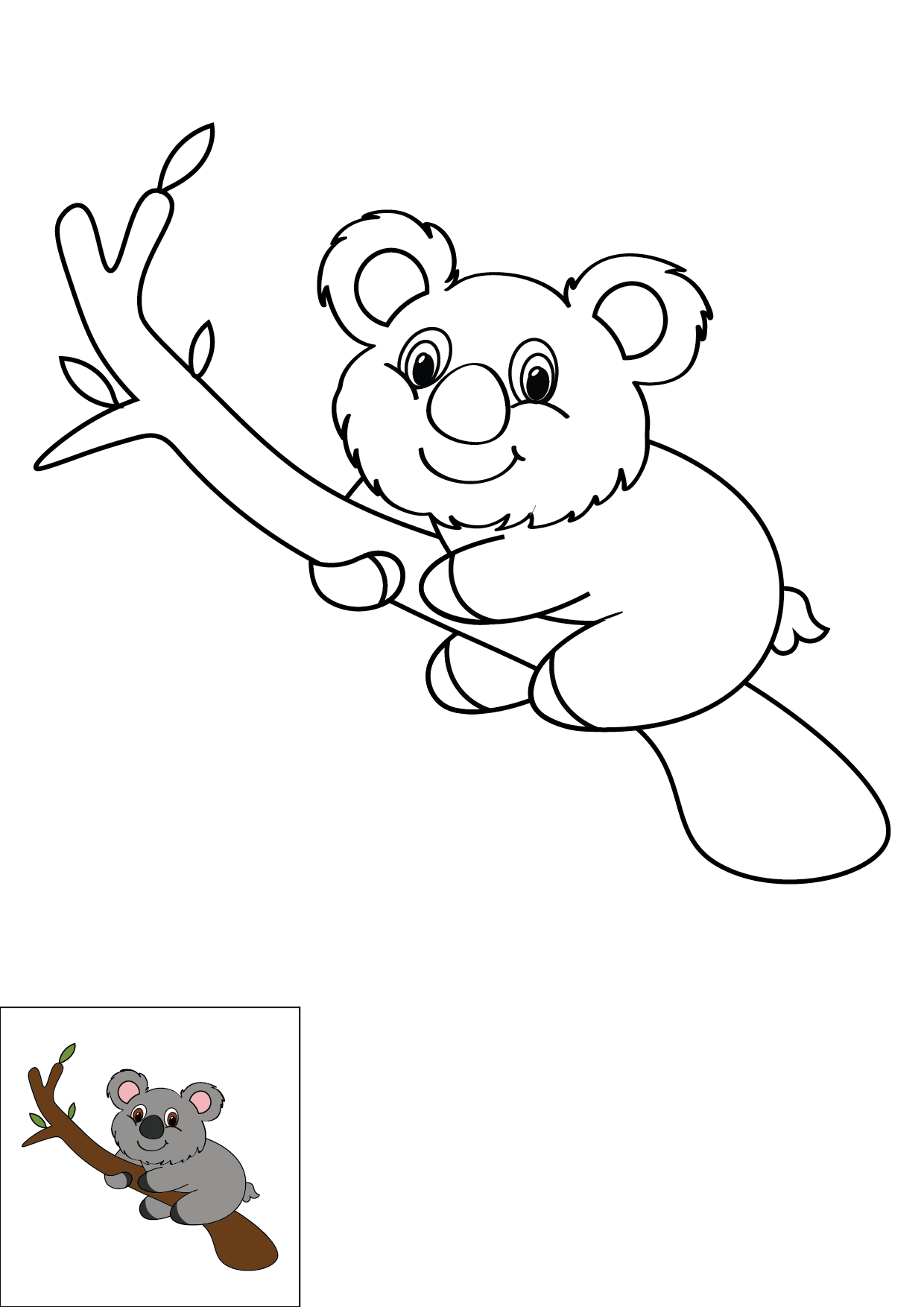 How to Draw A Koala Step by Step Printable Color