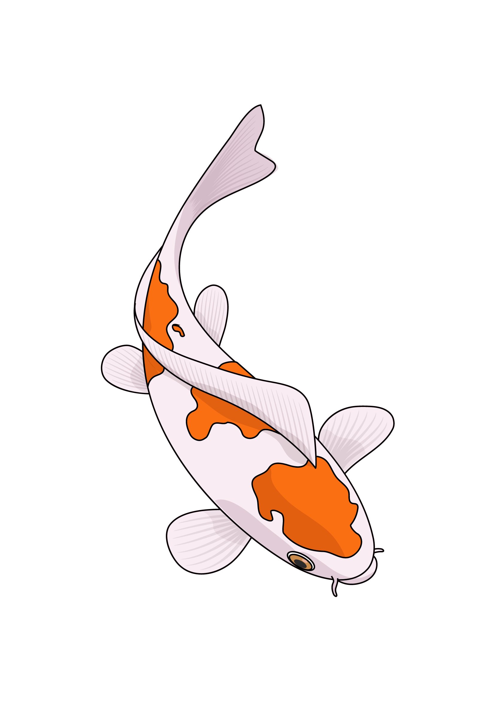 How to Draw A Koi Fish Step by Step Printable