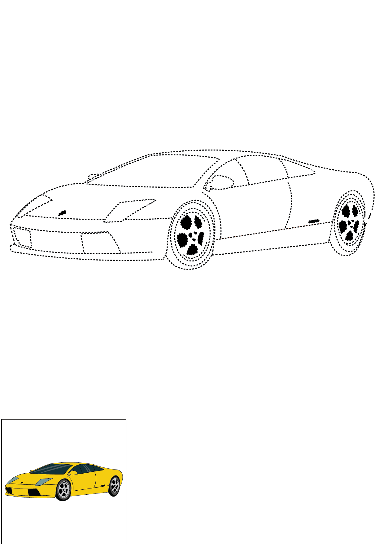 How to Draw A Lamborghini Step by Step Printable Dotted