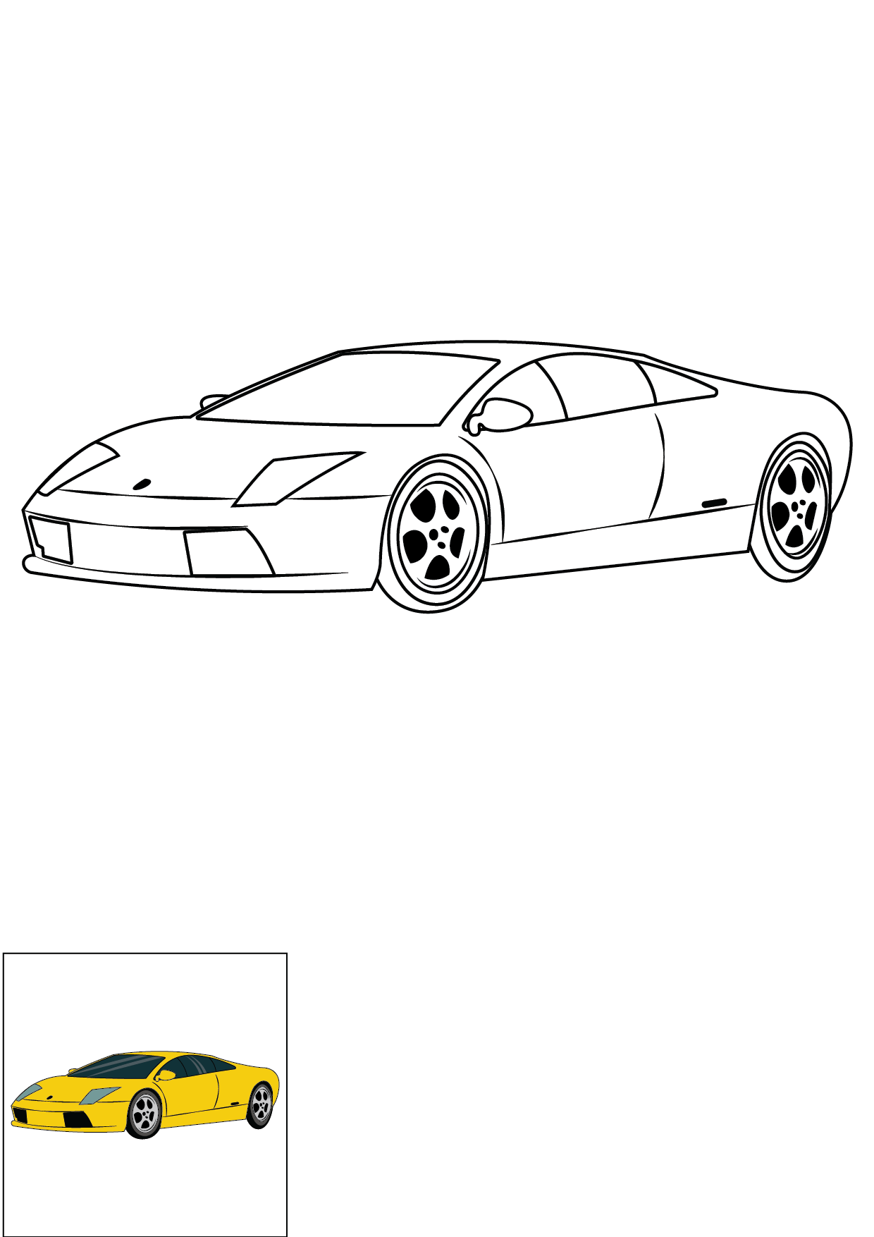 How to Draw A Lamborghini Step by Step Printable Color