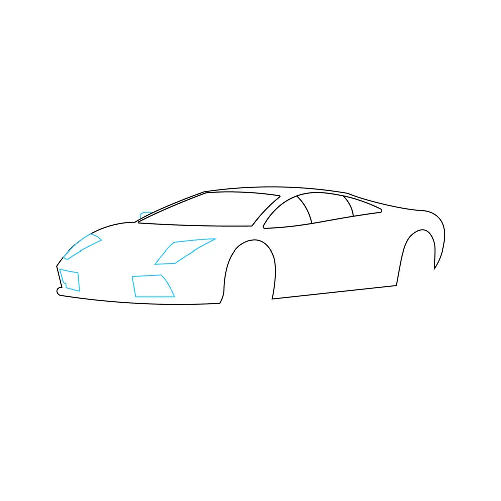 How to Draw A Lamborghini Step by Step Step  4