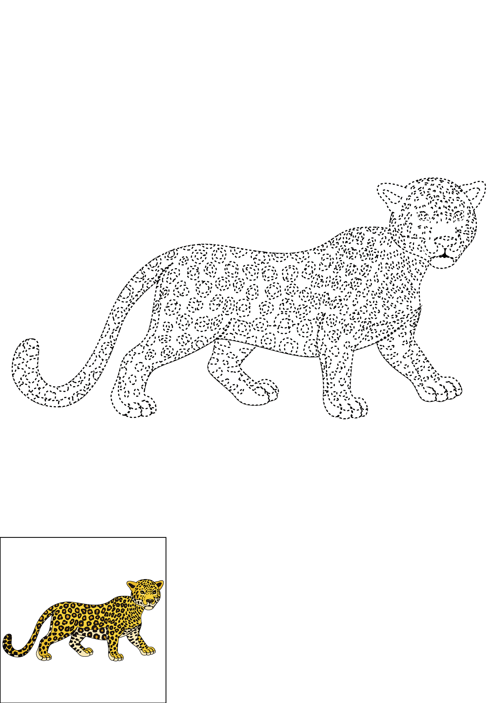 How to Draw A Leopard Step by Step Printable Dotted