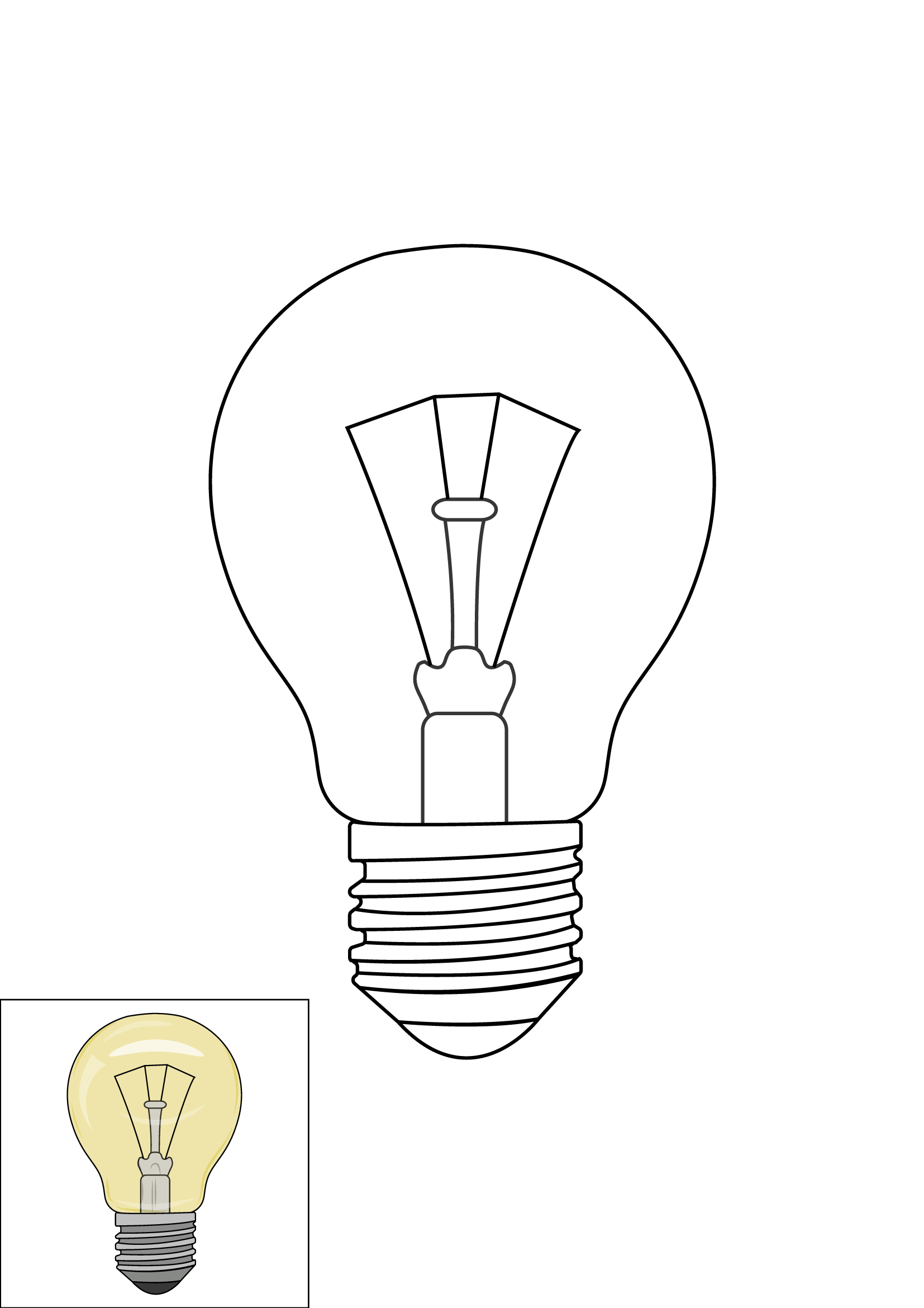 How to Draw A Light Bulb Step by Step Printable Color
