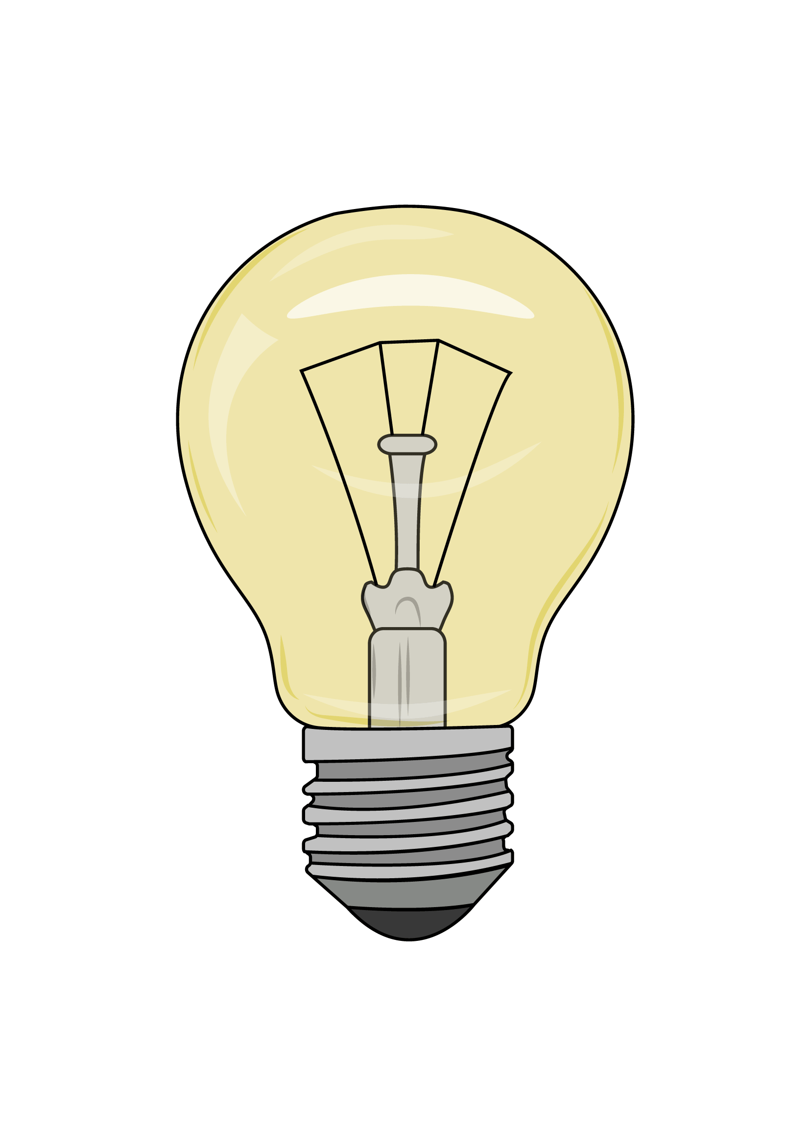 How to Draw A Light Bulb Step by Step Printable