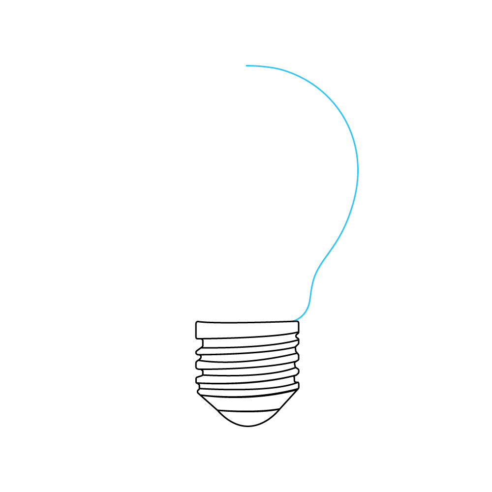 How to Draw A Light Bulb Step by Step Step  4