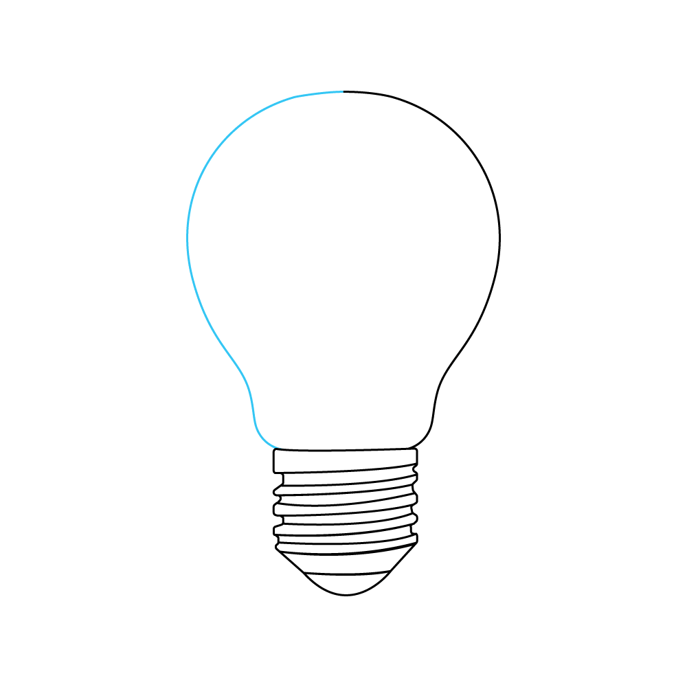 How to Draw A Light Bulb Step by Step Step  5