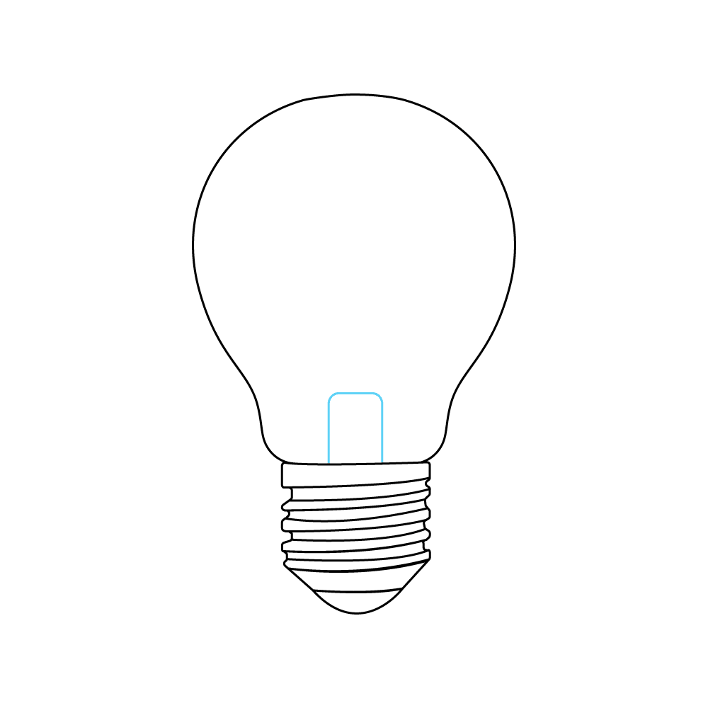 How to Draw A Light Bulb Step by Step Step  6