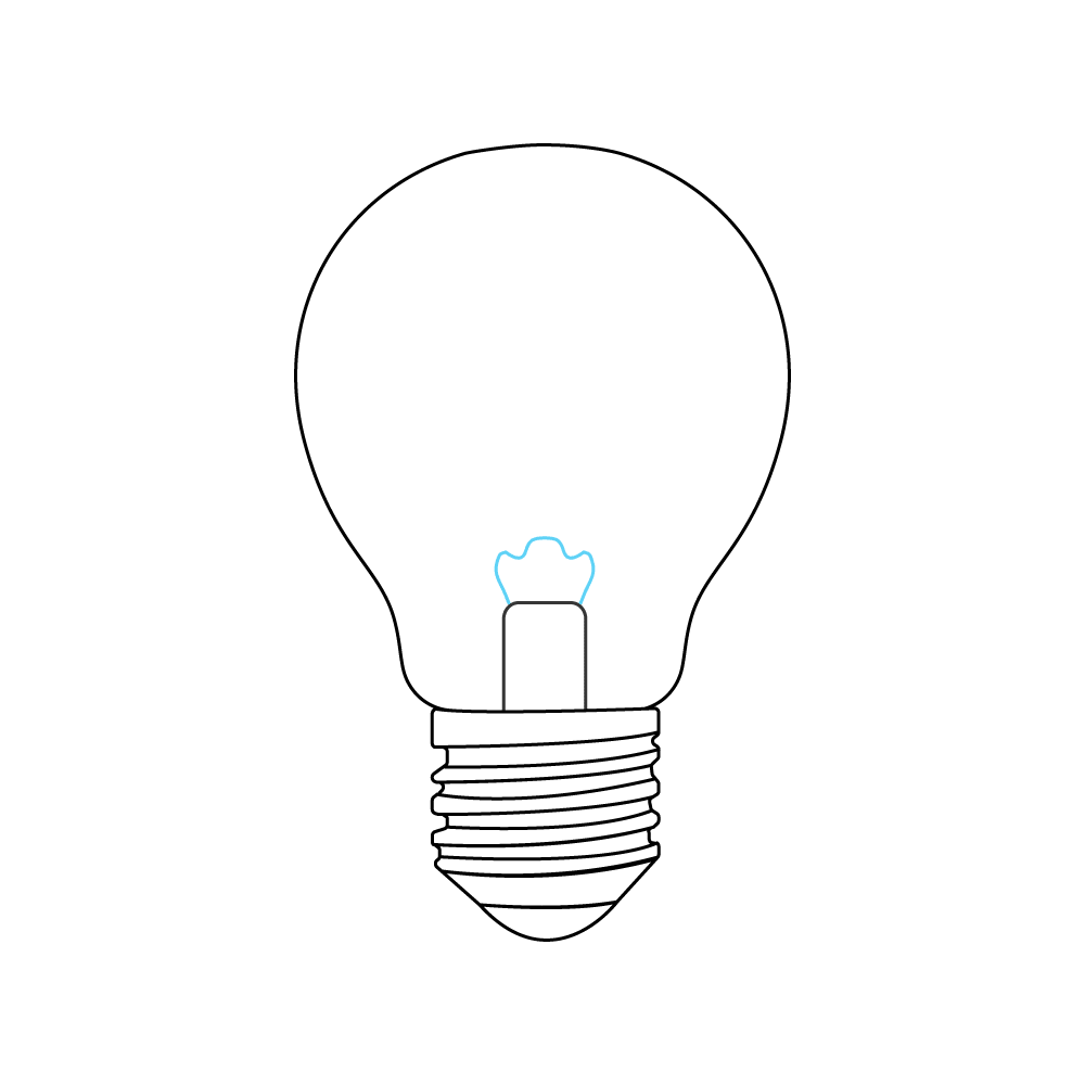How to Draw A Light Bulb Step by Step Step  7