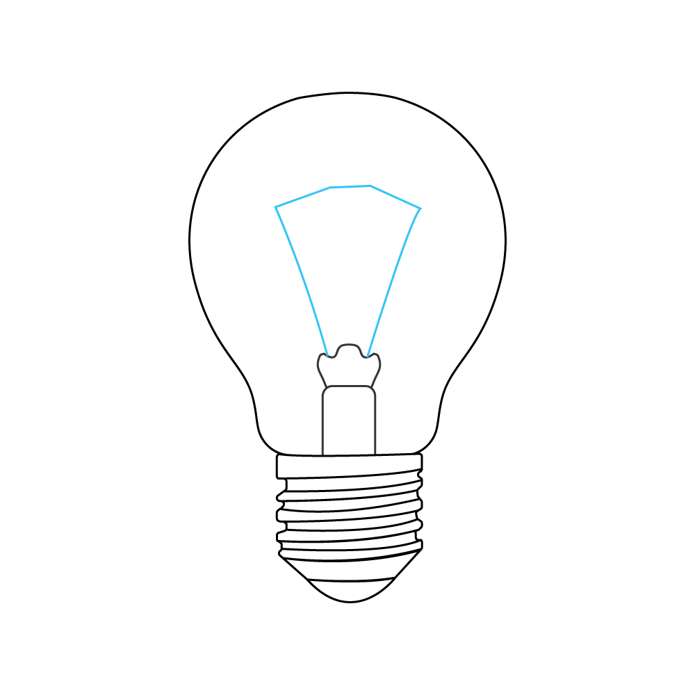 How to Draw A Light Bulb Step by Step Step  8