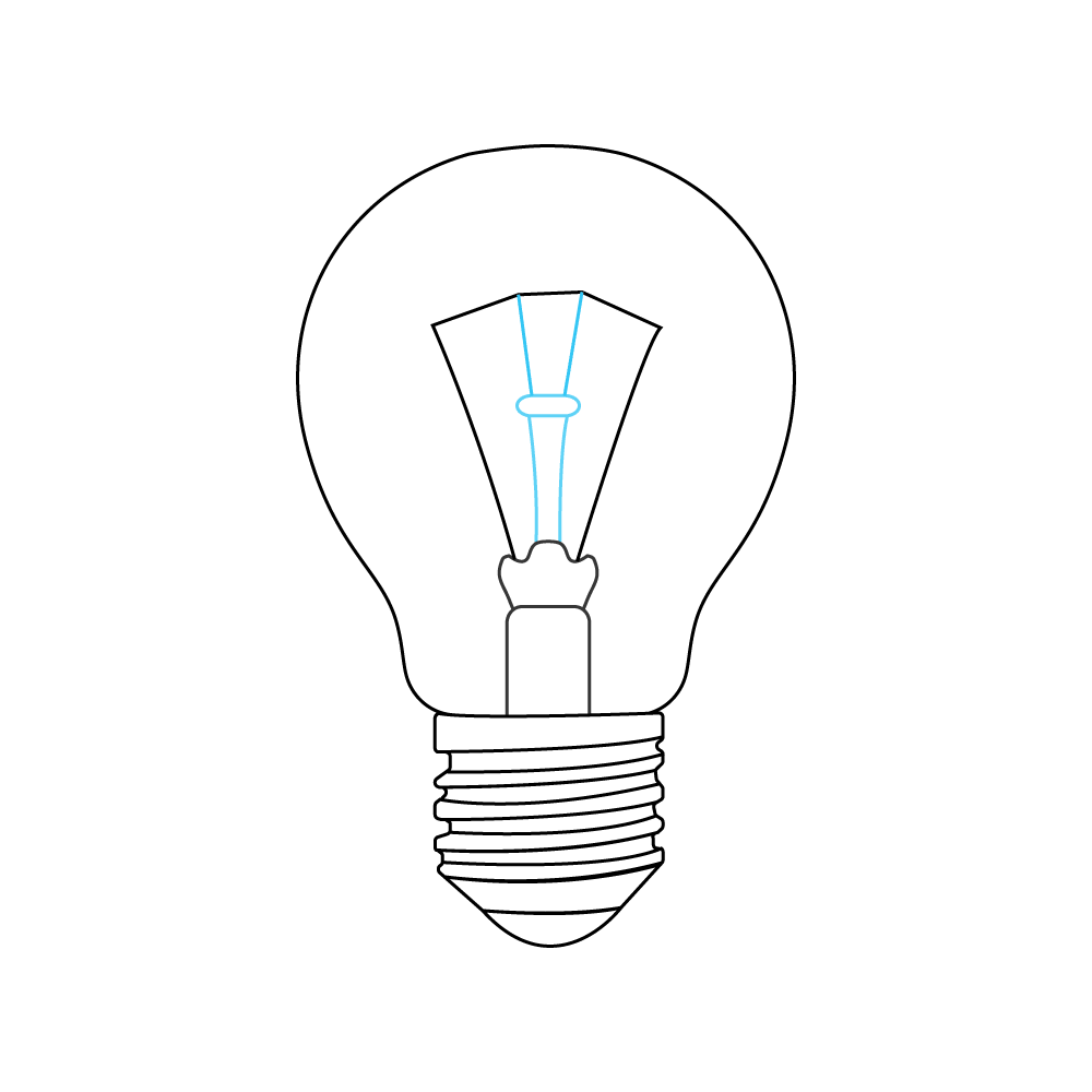 How to Draw A Light Bulb Step by Step Step  9