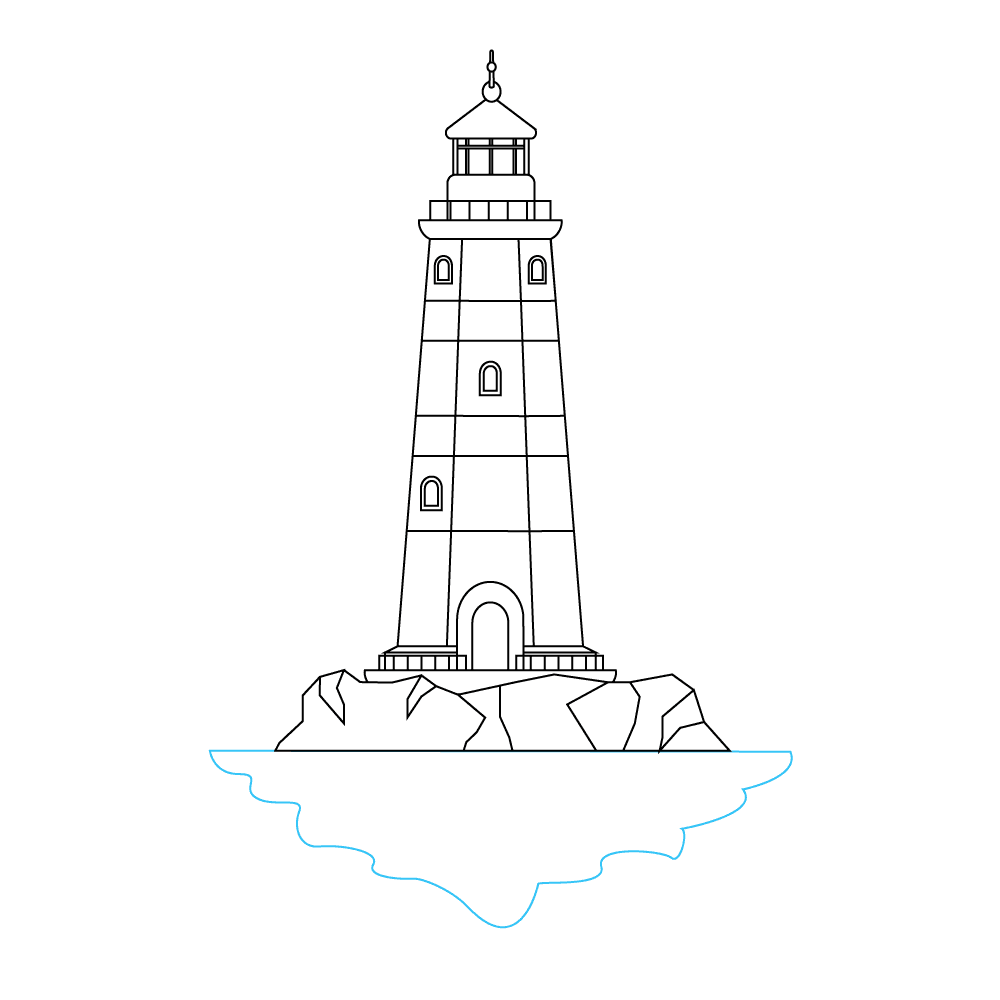 How to Draw A Lighthouse Step by Step Step  10