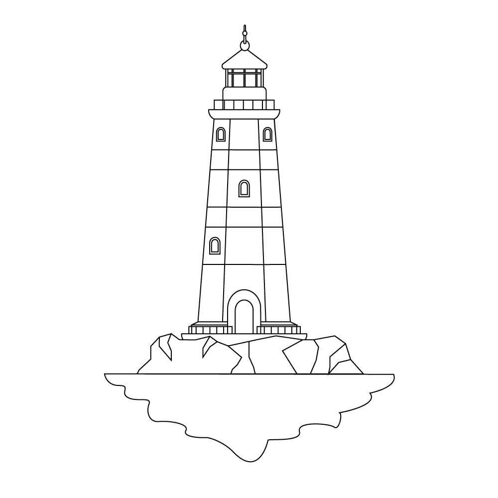 How to Draw A Lighthouse Step by Step Step  11