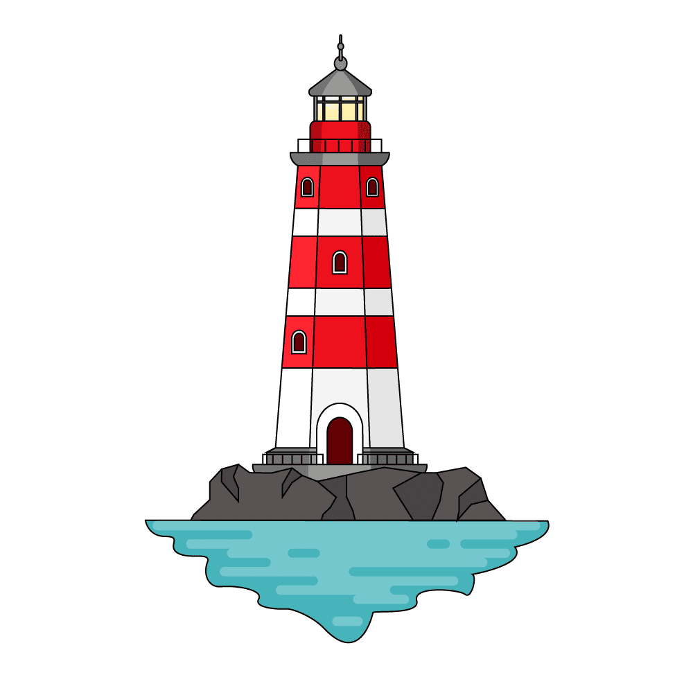 How to Draw A Lighthouse Step by Step Step  12