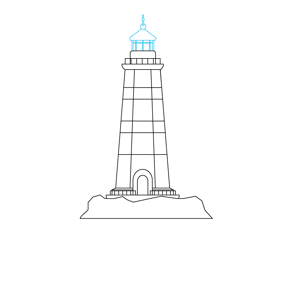 How to Draw A Lighthouse Step by Step Step  8