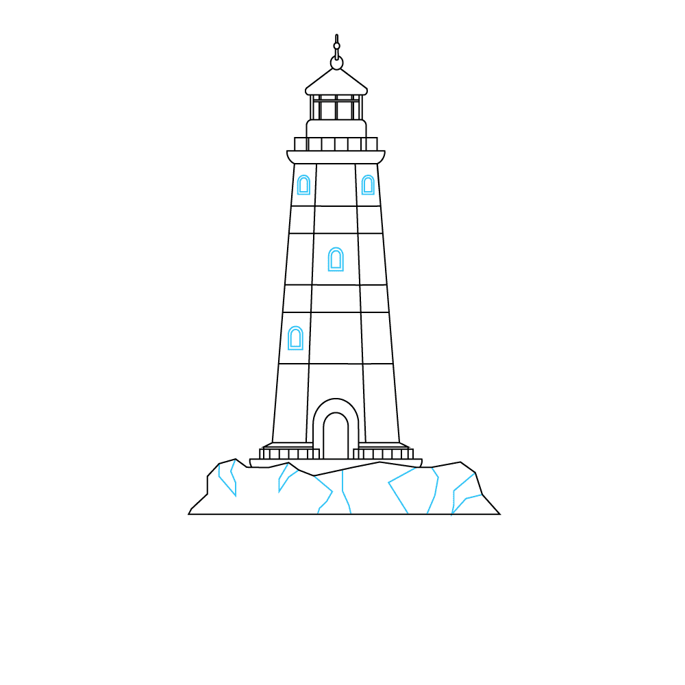 How to Draw A Lighthouse Step by Step Step  9