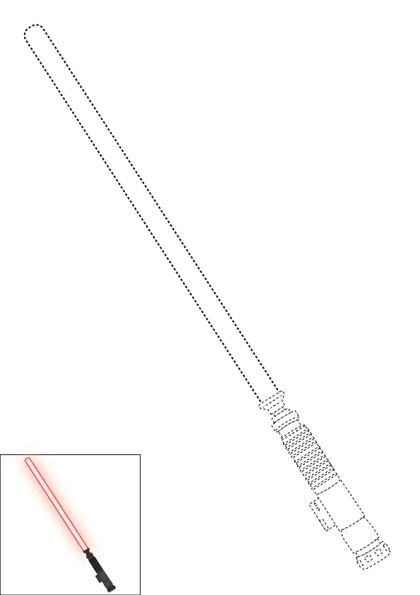 How to Draw A Ligthsaber Step by Step Printable Dotted