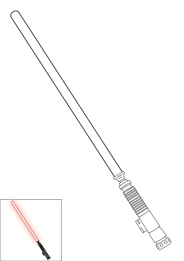 How to Draw A Ligthsaber Step by Step Printable Color