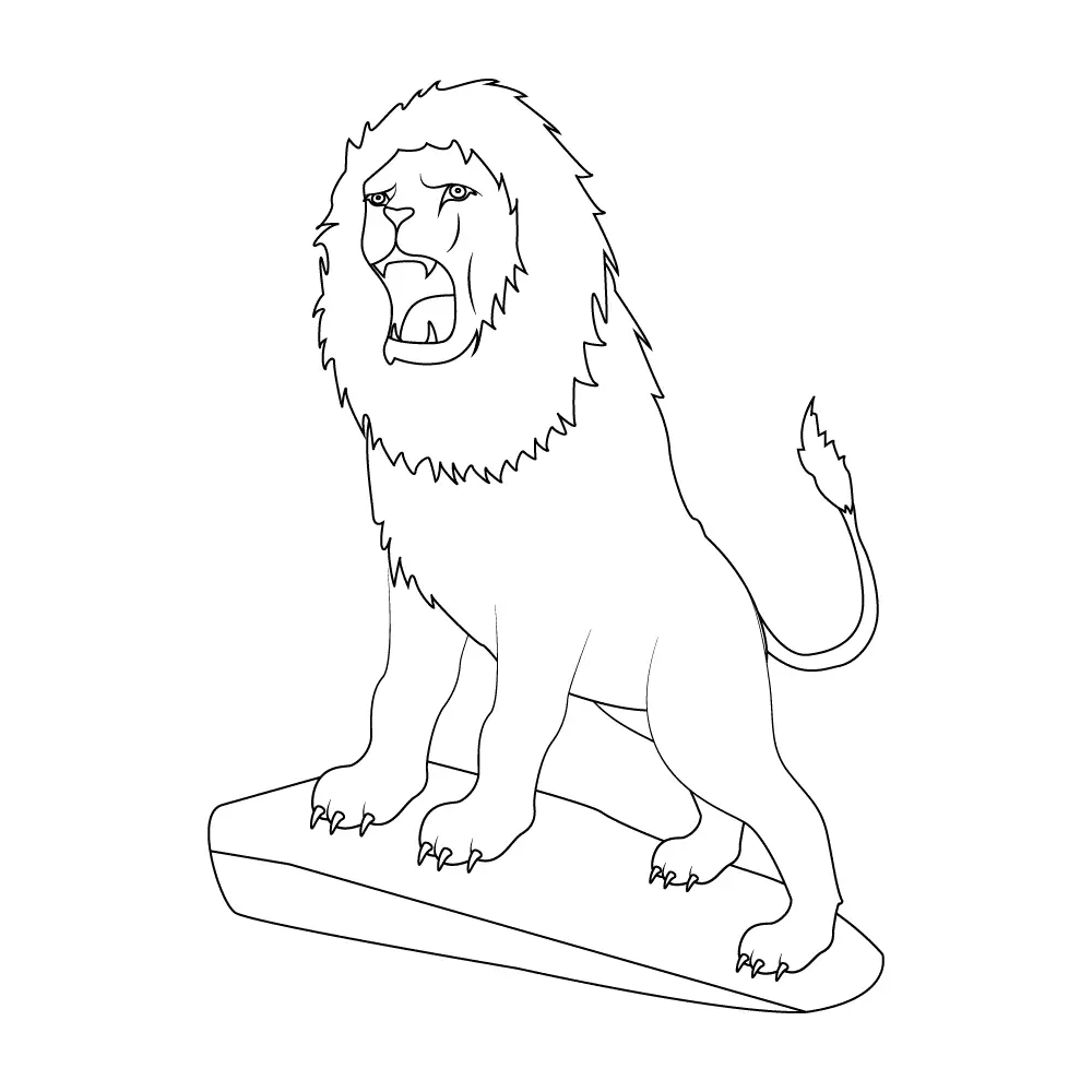 How to Draw A Lion Roaring Step by Step Step  10