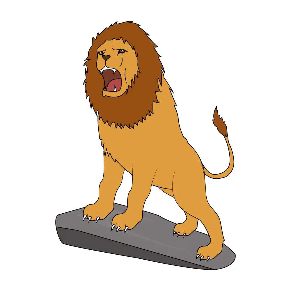 How to Draw A Lion Roaring Step by Step Step  11