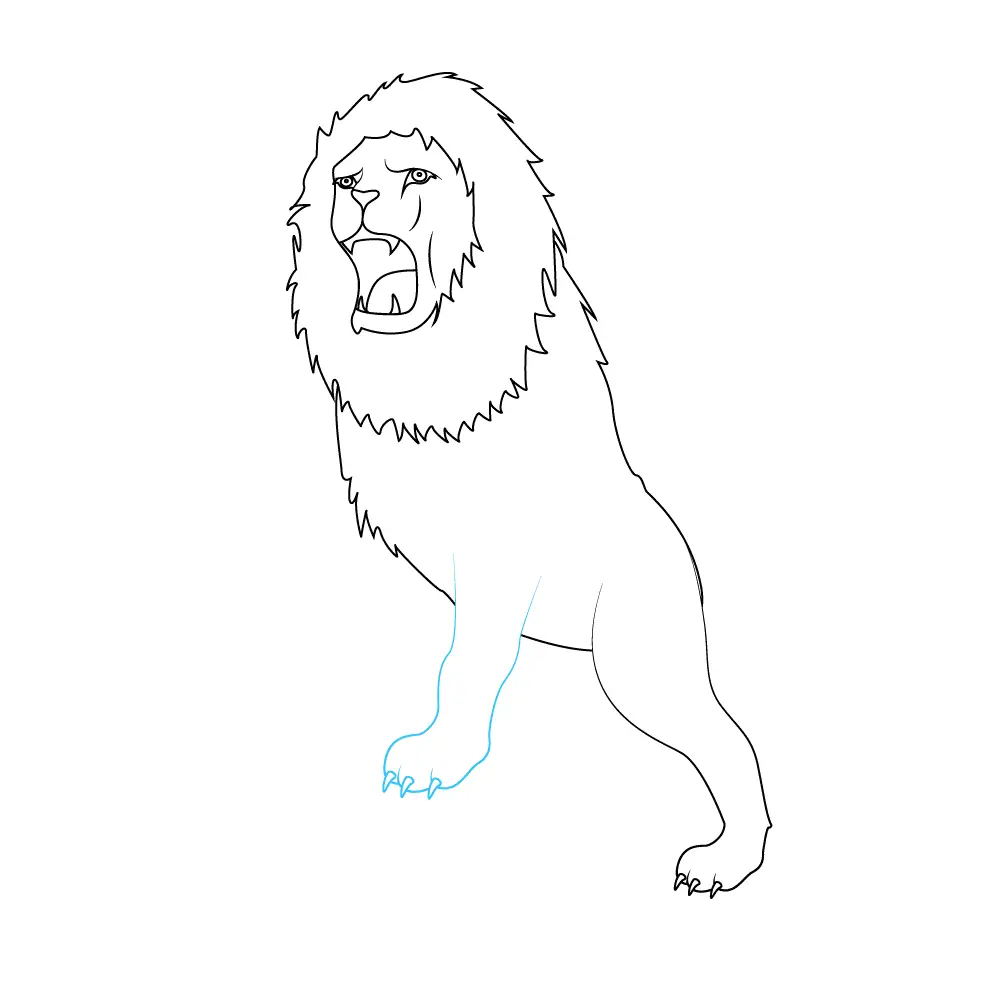 How to Draw A Lion Roaring Step by Step Step  7