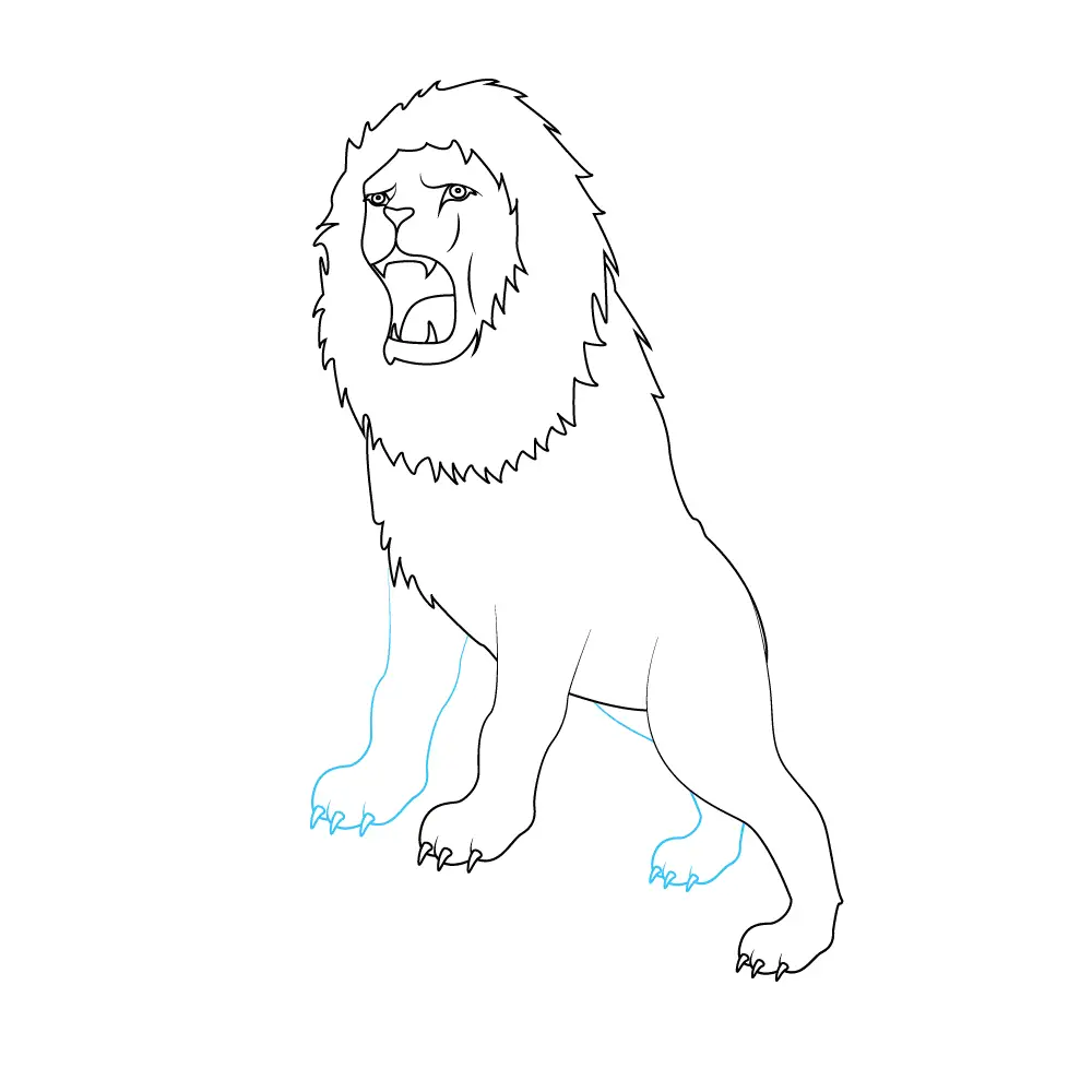 How to Draw A Lion Roaring Step by Step Step  8