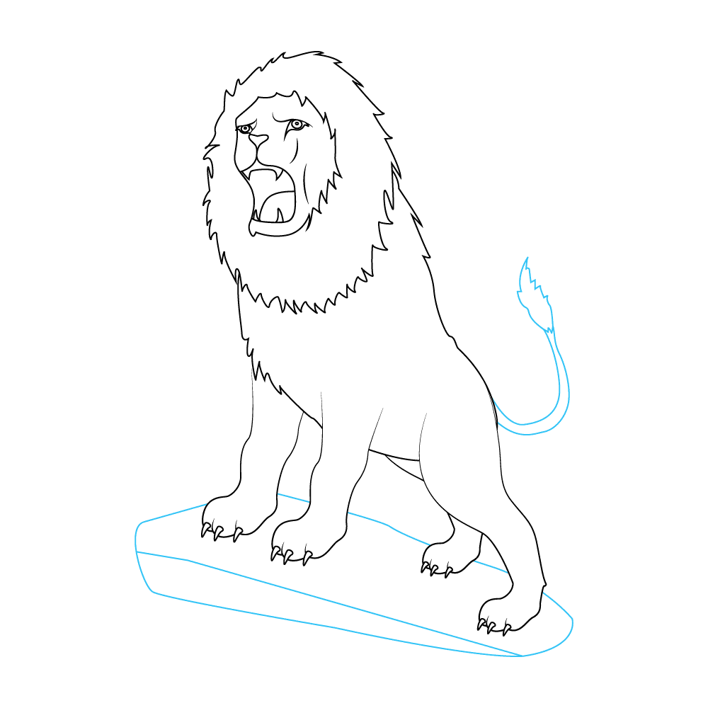 How to Draw A Lion Roaring Step by Step Step  9