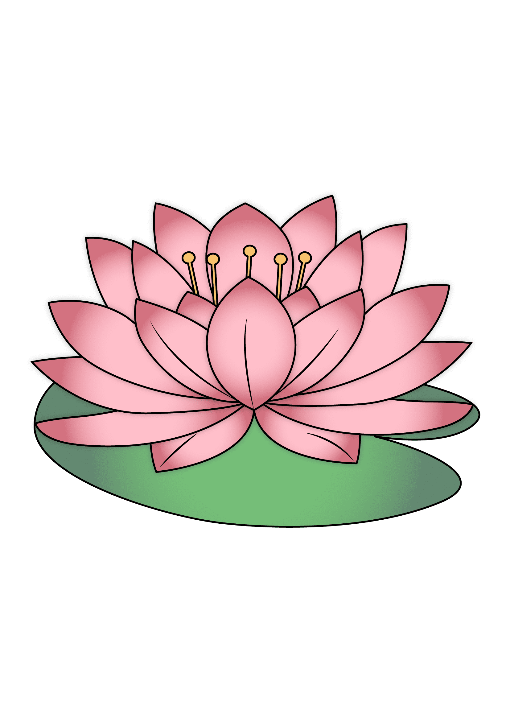 How to Draw A Lotus Flower Step by Step Printable