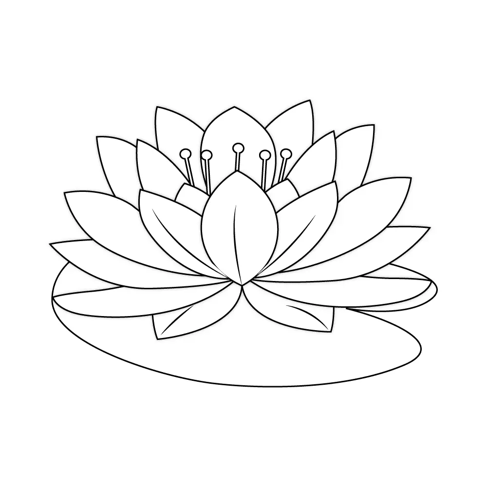 How to Draw A Lotus Flower Step by Step Step  10