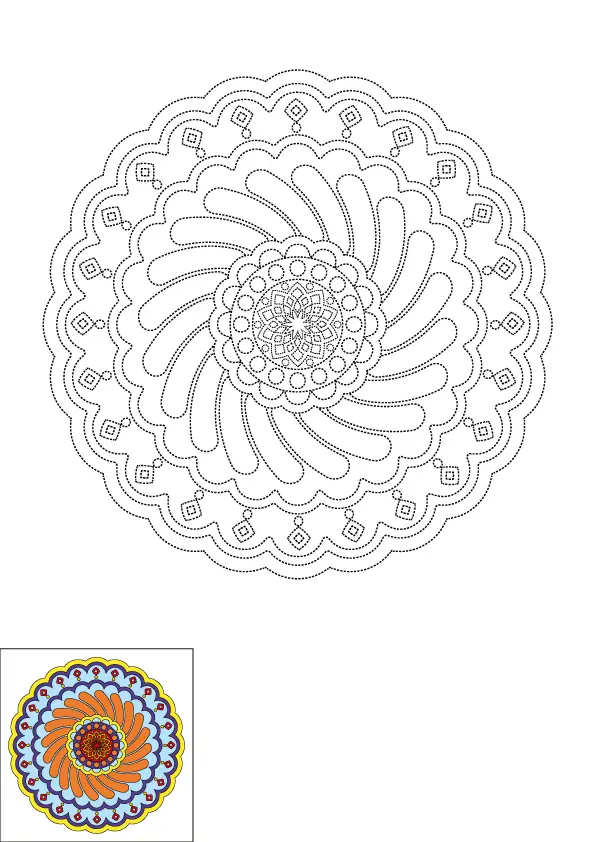 How to Draw A Mandala Step by Step Printable Dotted