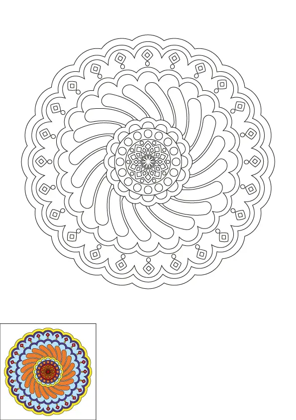How to Draw A Mandala Step by Step Printable Color
