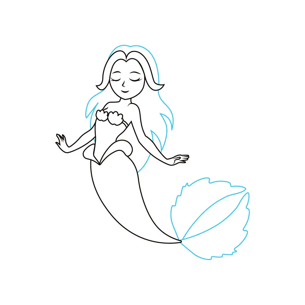 How to Draw A Mermaid Step by Step Step  6