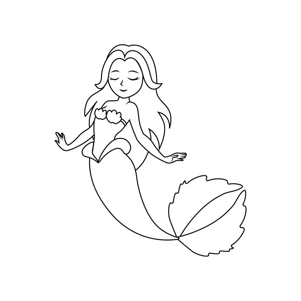 How to Draw A Mermaid Step by Step Step  8