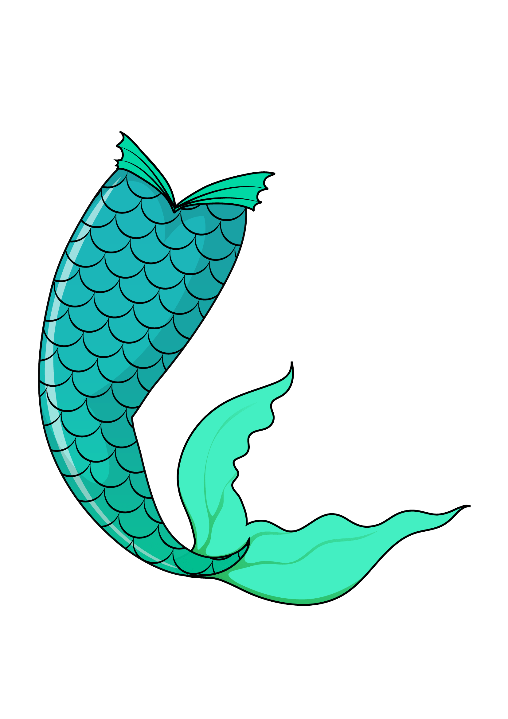 little mermaid tail drawing