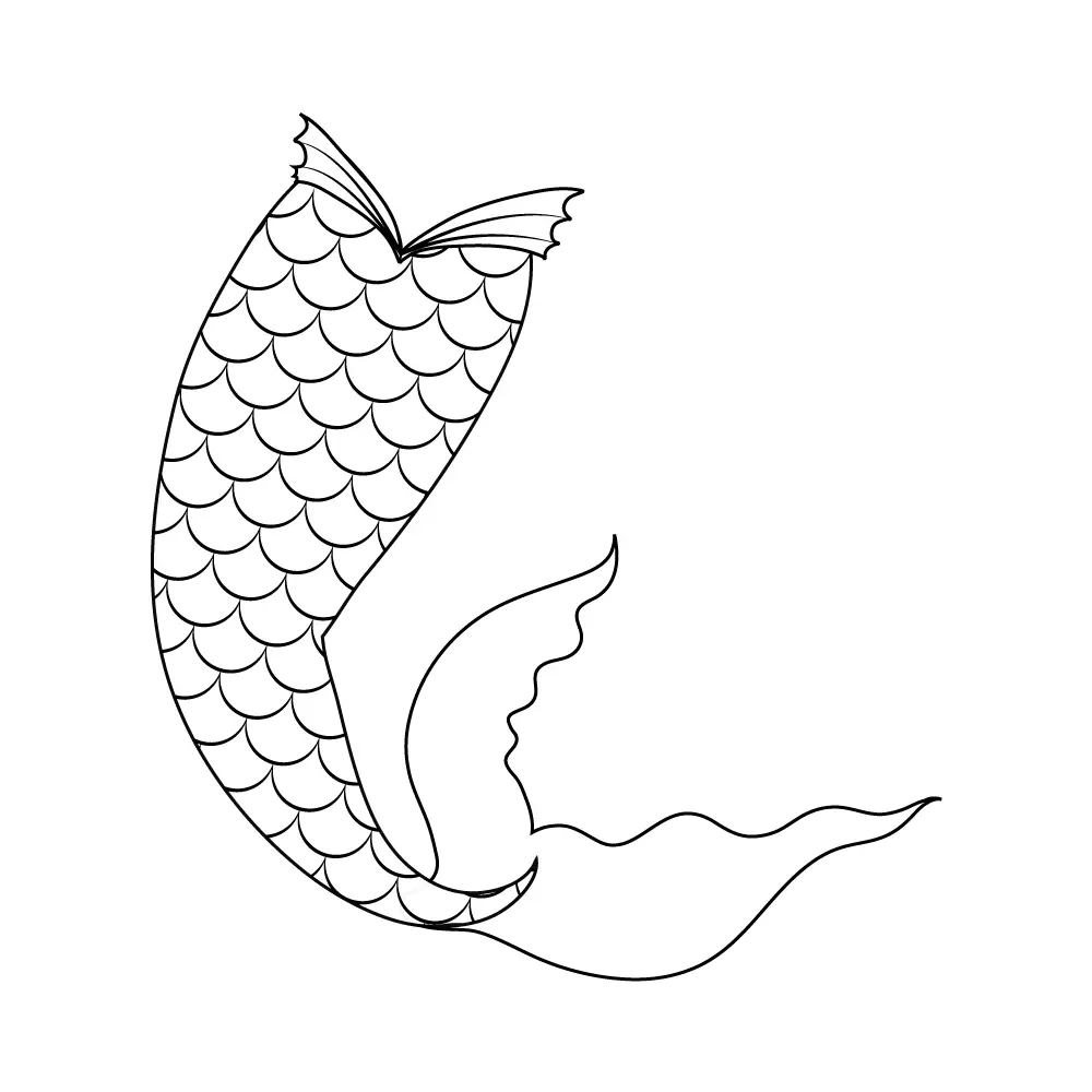 How to Draw A Mermaid Tail Step by Step Step  10