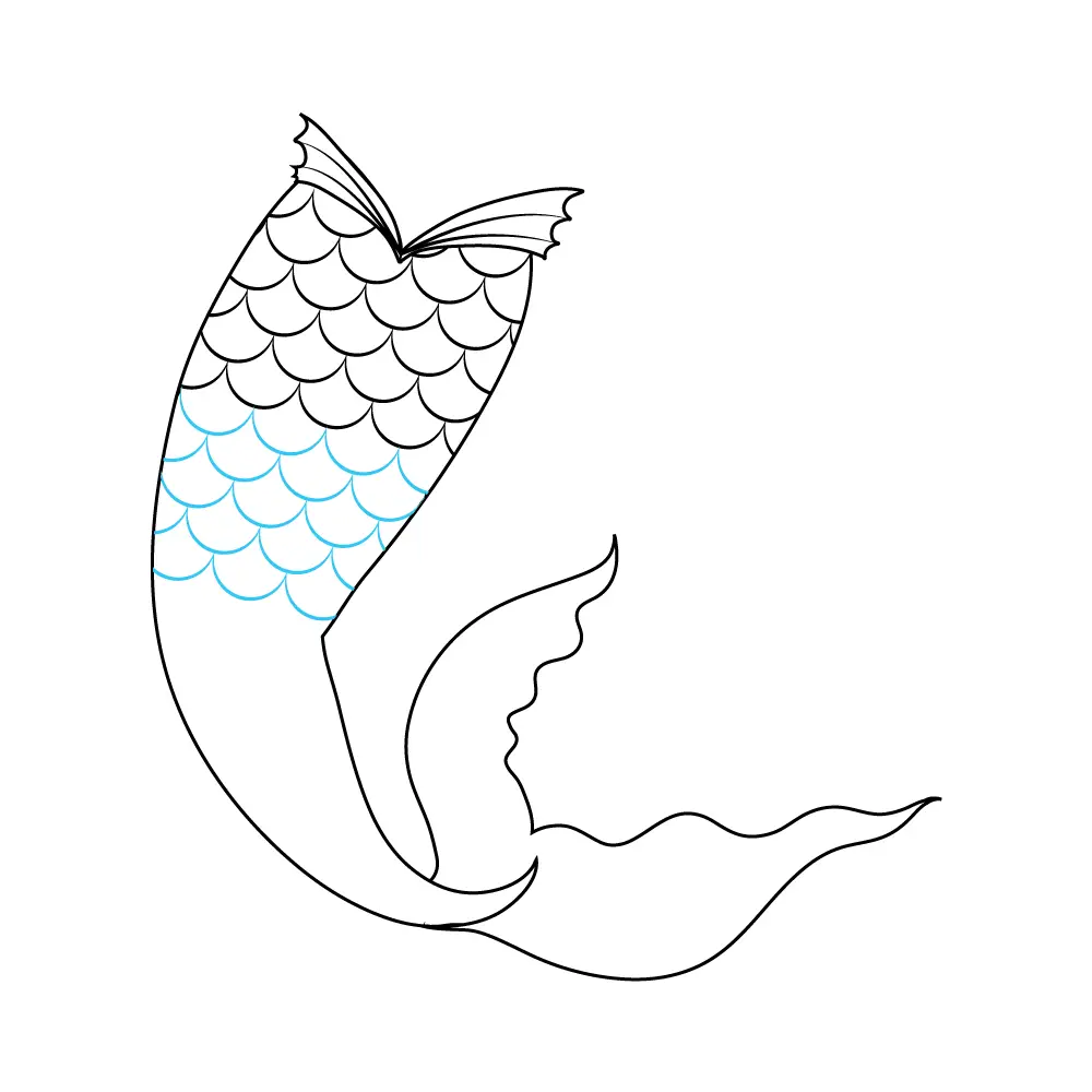 How to Draw A Mermaid Tail Step by Step Step  8