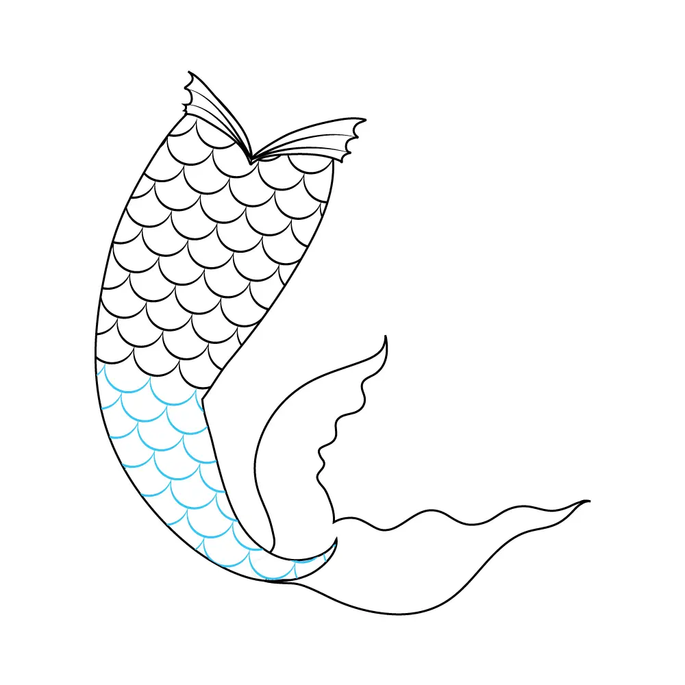 How to Draw A Mermaid Tail Step by Step Step  9