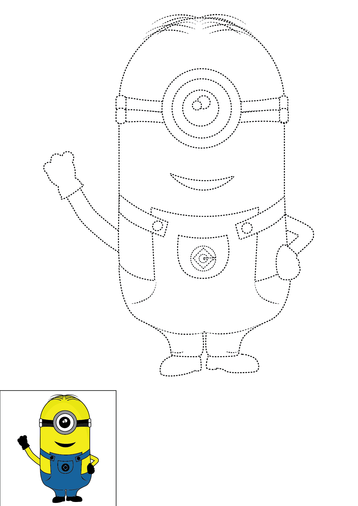 How to Draw A Minion Step by Step Printable Dotted