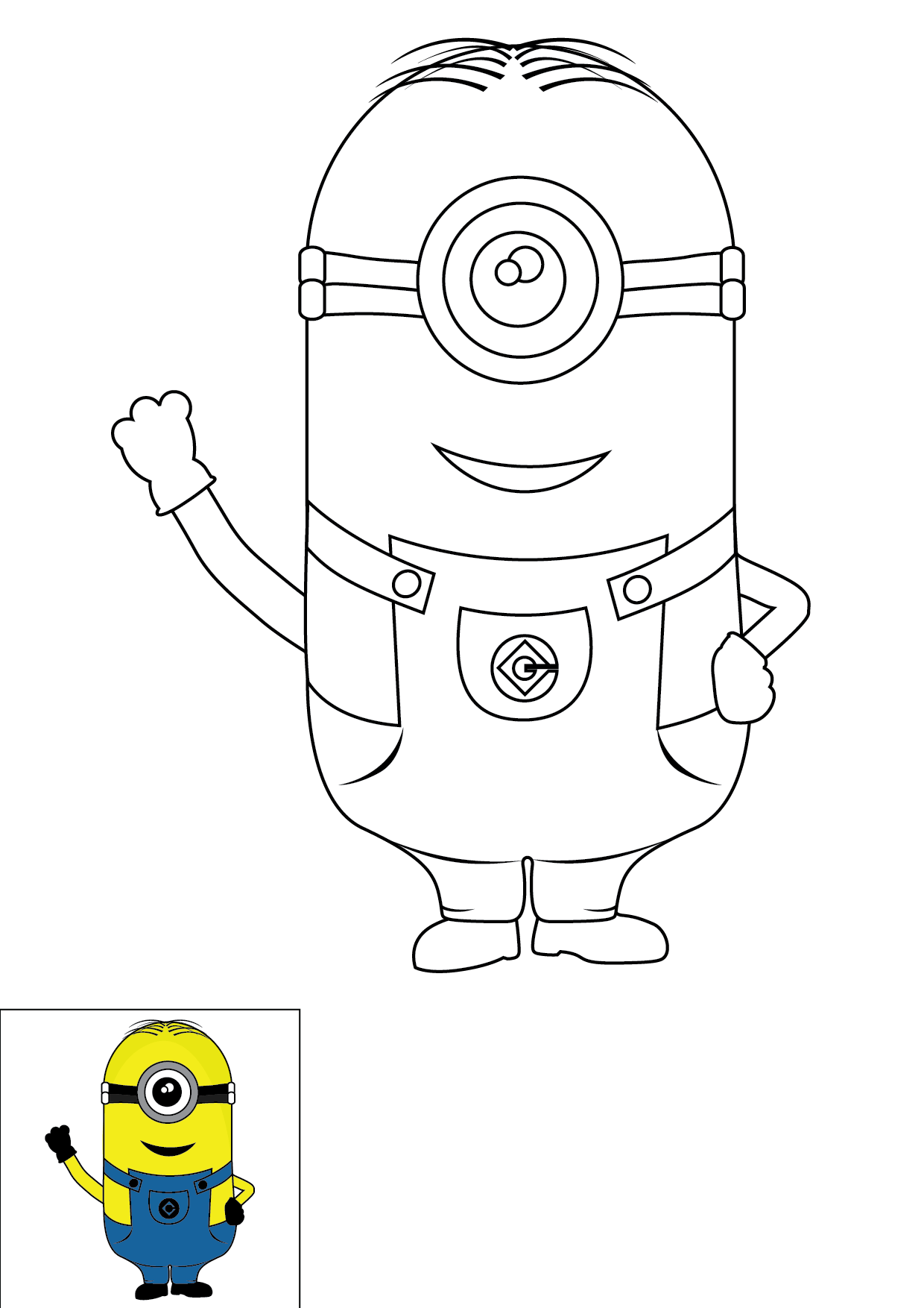 How to Draw A Minion Step by Step Printable Color