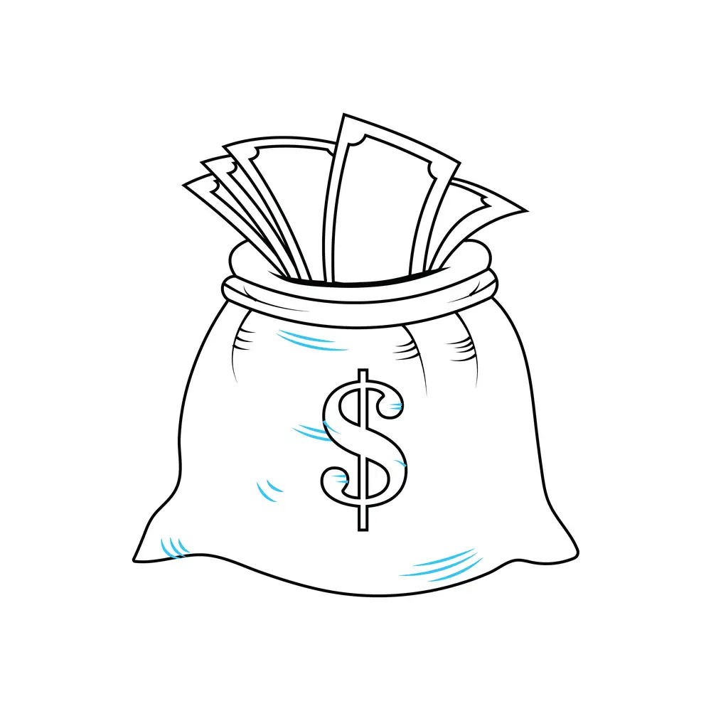 How to Draw A Money Bag Step by Step Step  8
