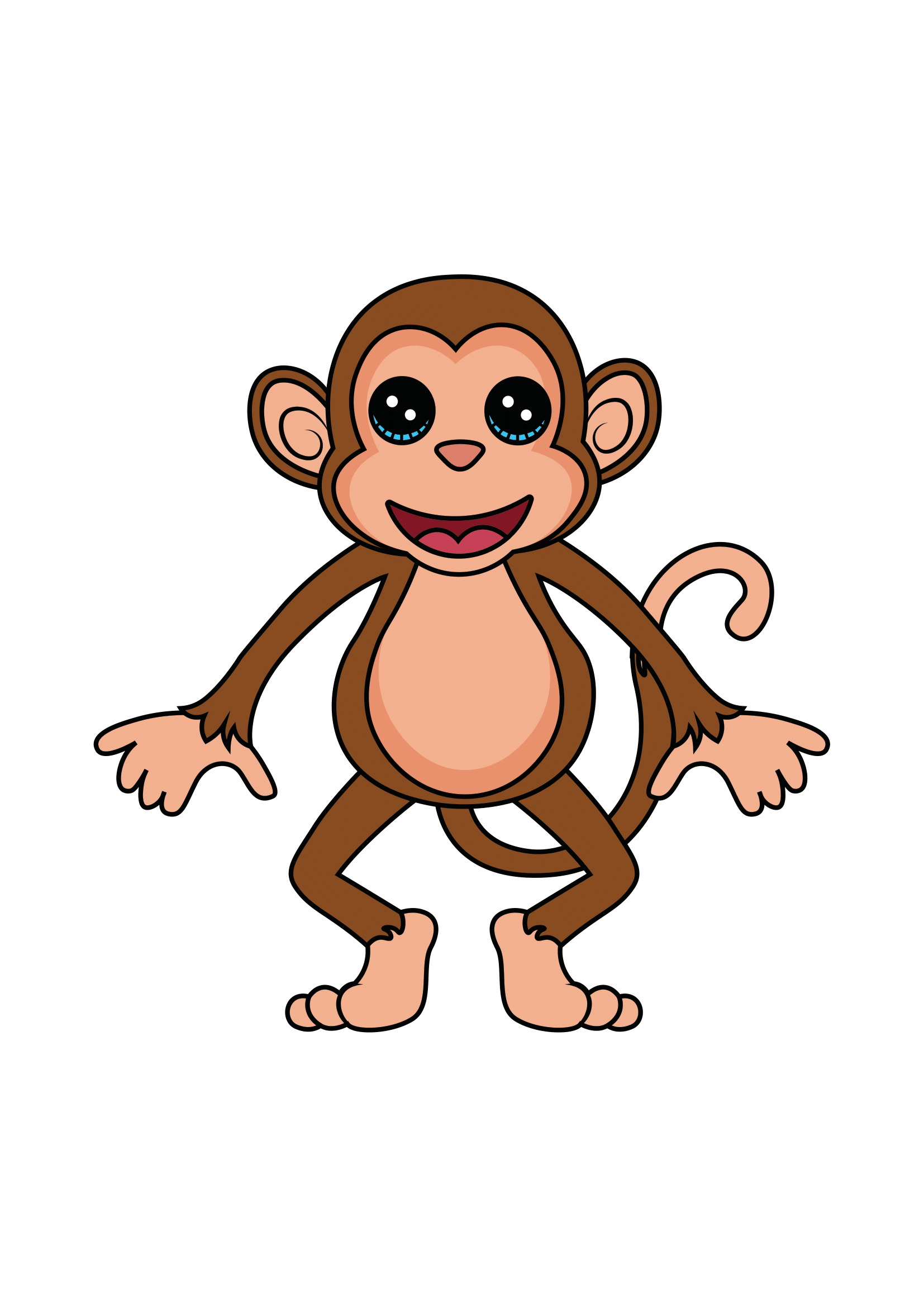 How to Draw A Monkey Step by Step Printable